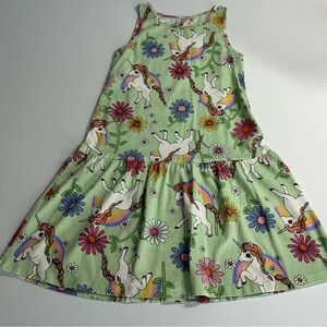 H&M Kids Casual Dress - Green with Unicorns and Flowers
